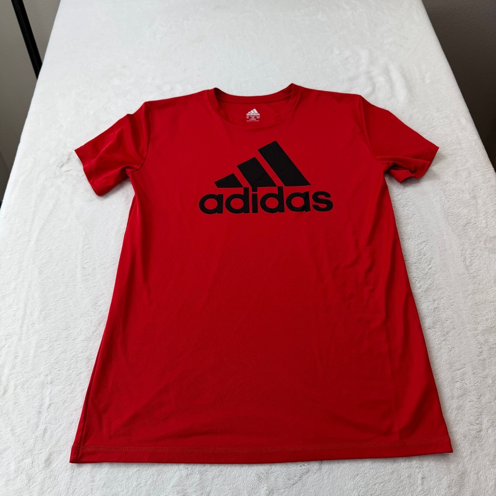 Adidas Graphic T-Shirt Youth XL Red Good Aeroready Performance Logo Tee